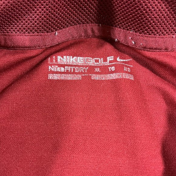 Nike Golf Polo Shirt Mens XL Red Dri Fit Lightweight Golfer Casual - Picture 6 of 9
